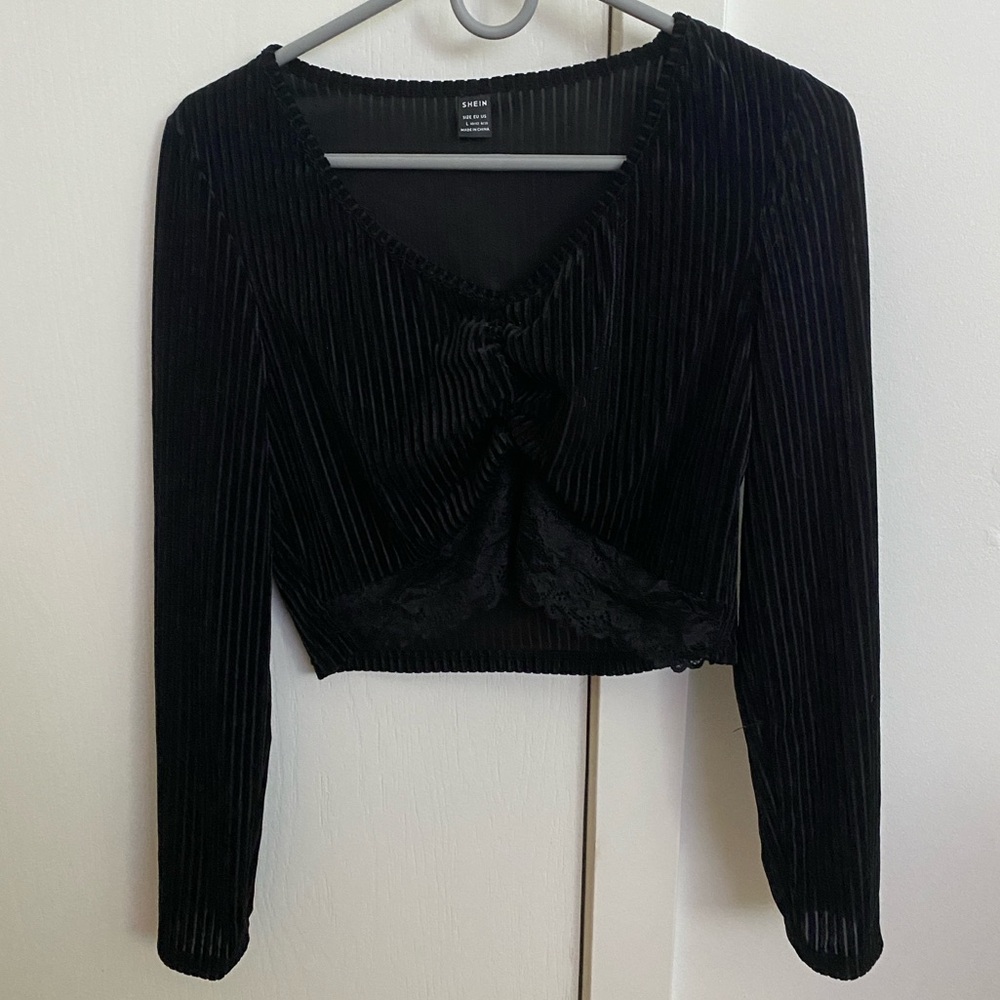 Black Velvet Crop top